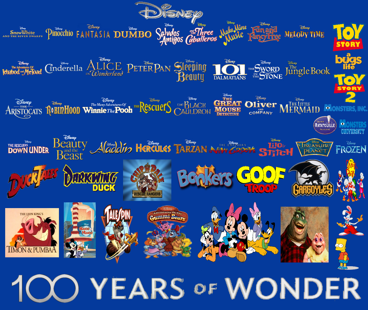 100 Years of Disney About My Fave Movies and Shows by DarkwingHomer on ...