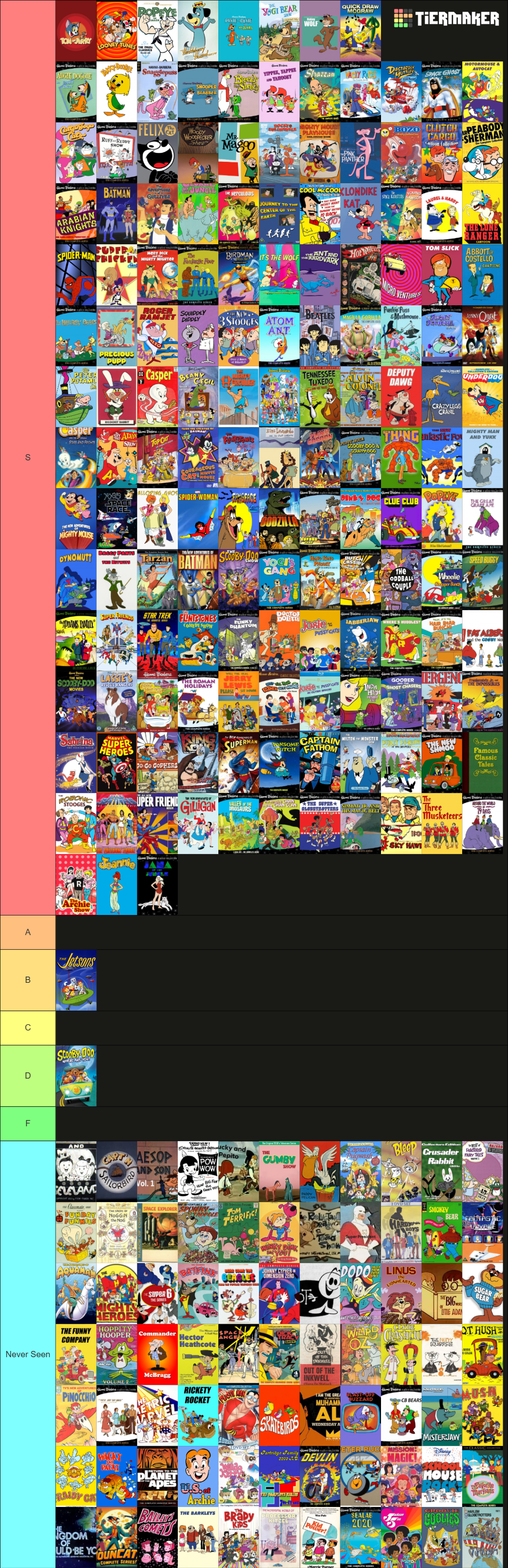 70 Characters Roster My Ultimate 50s, 60s, and 70s Cartoons Tier List by DarkwingHomer on ...