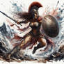 Spartan Queen Gorgo goddess legend in fight