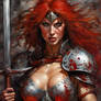 Red Brigit sexy Redhair badass warrior portrait 2