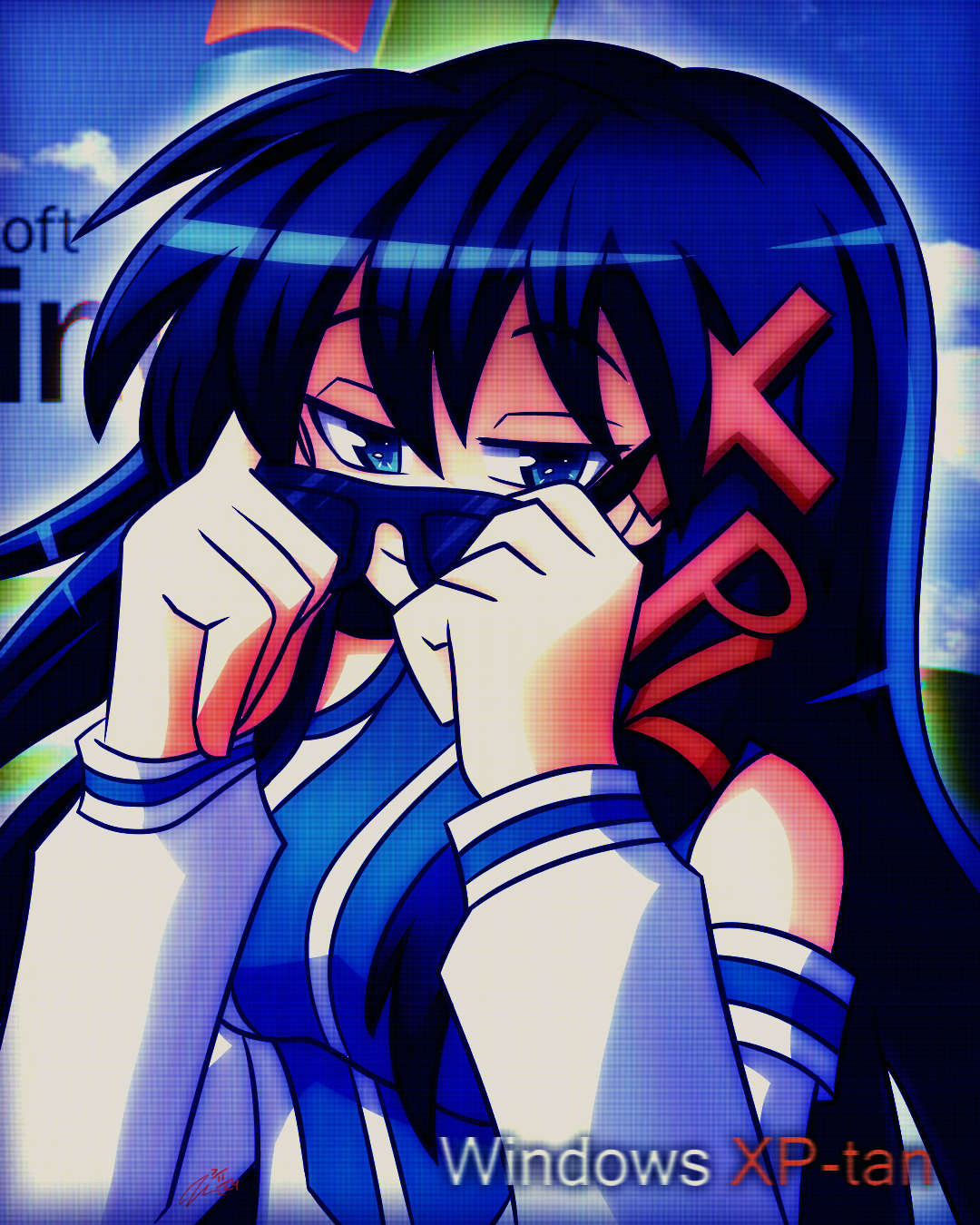Windows XP-tan by LAZARUSCROSS on DeviantArt