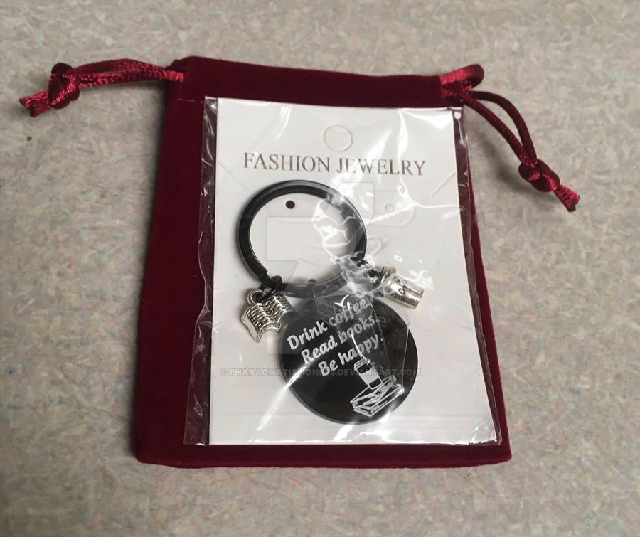Drink Coffee Read Books Be Happy Keychain