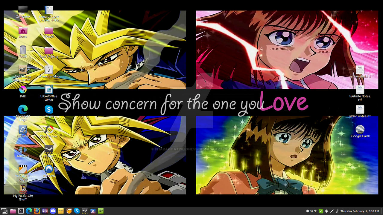 Yami x Anzu Love Concern Desktop - Linux Mint