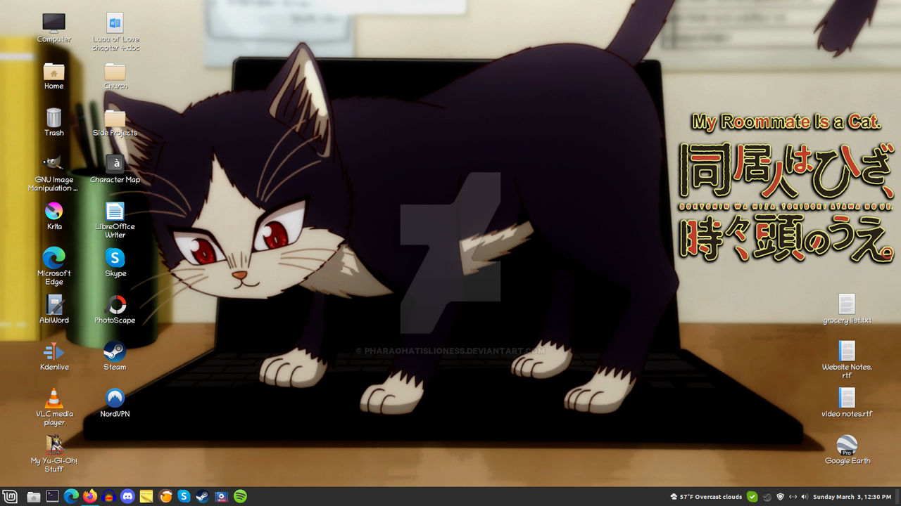 Haru's Awake - My Roommate Is A Cat - Linux Desk