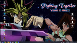 Yami x Anzu Fighting Together Desktop - Linux Mint