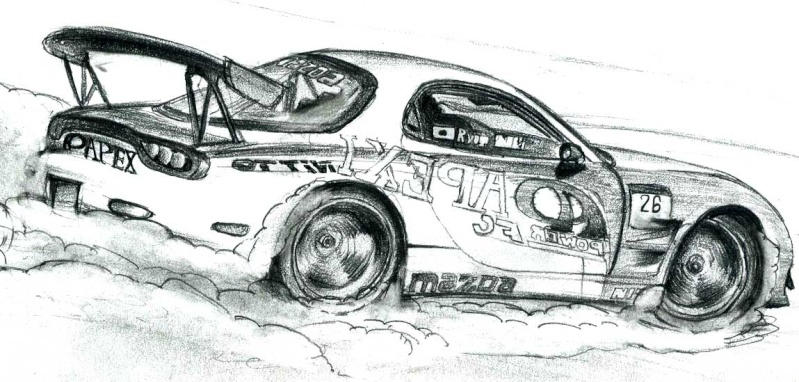 Drag Racing Rx7 Drawing Mazda RX-7 by AsianDrawer on DeviantArt