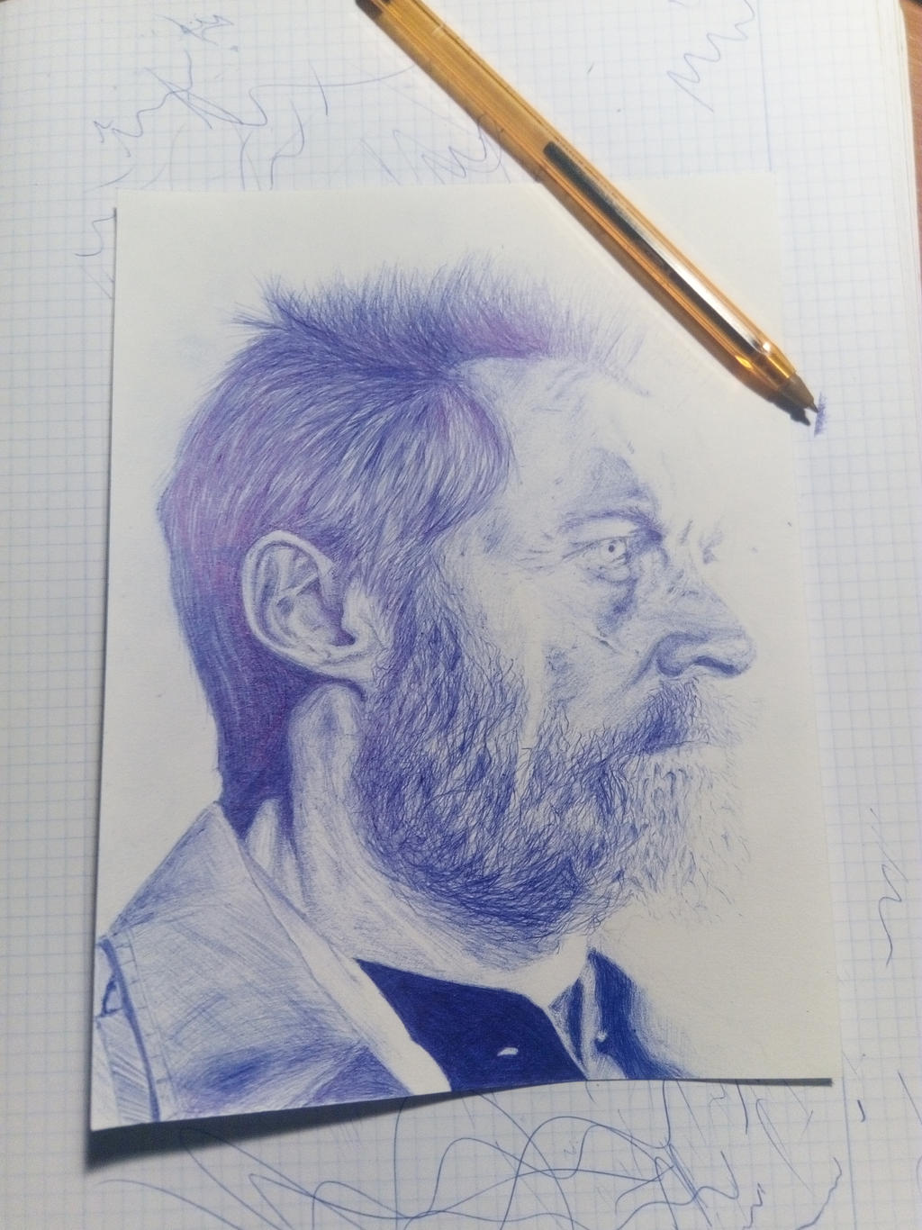 Hugh Jackman pen portrait - Logan