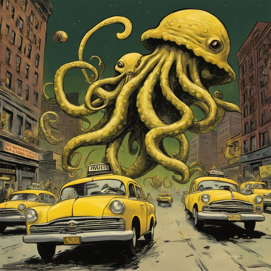 Cab Drivers Drive Off Octopoid by TiberiusPetasius on DeviantArt