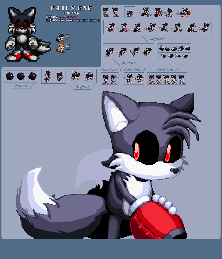 Tails exe from TD2DR sprites sheet by blue fox and by Iamcactus0 on ...