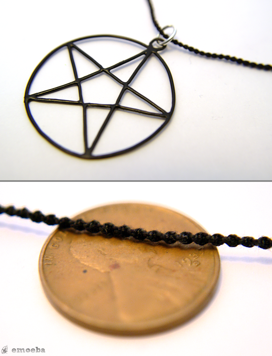 Pentacle and Thread Macrame Necklace