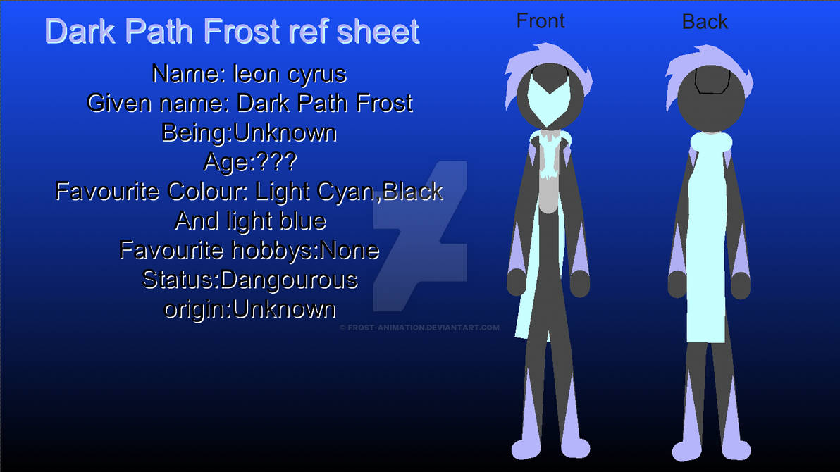 Dark Path Frost Ref Sheet by Frost-Animation on DeviantArt