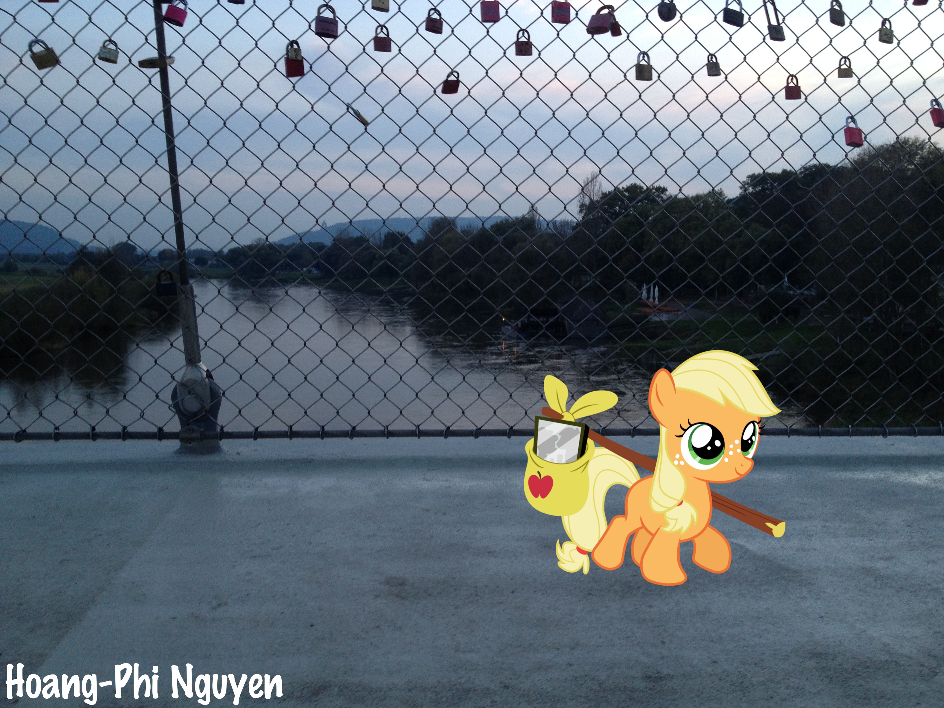 Applejack's Journey: On the bridge