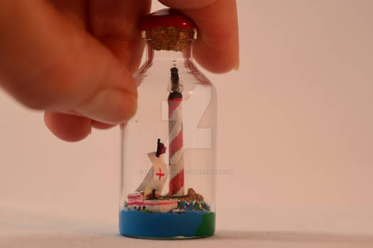 Mini ship in an insulin bottle