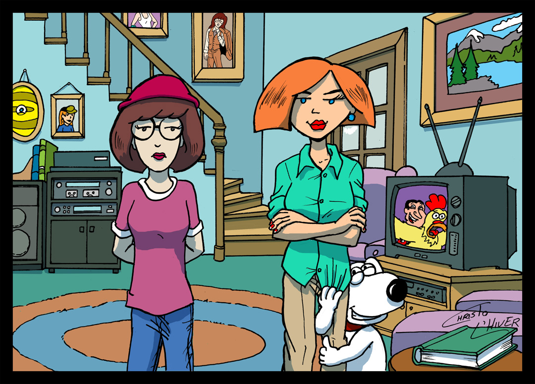 Daria and Jane as Meg and Lois Griffin