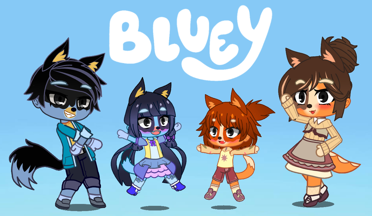 Bluey - The Heeler Family in Gacha Club! by FOZTALK-Fan-Chan on