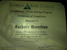 CDL certificate of completion