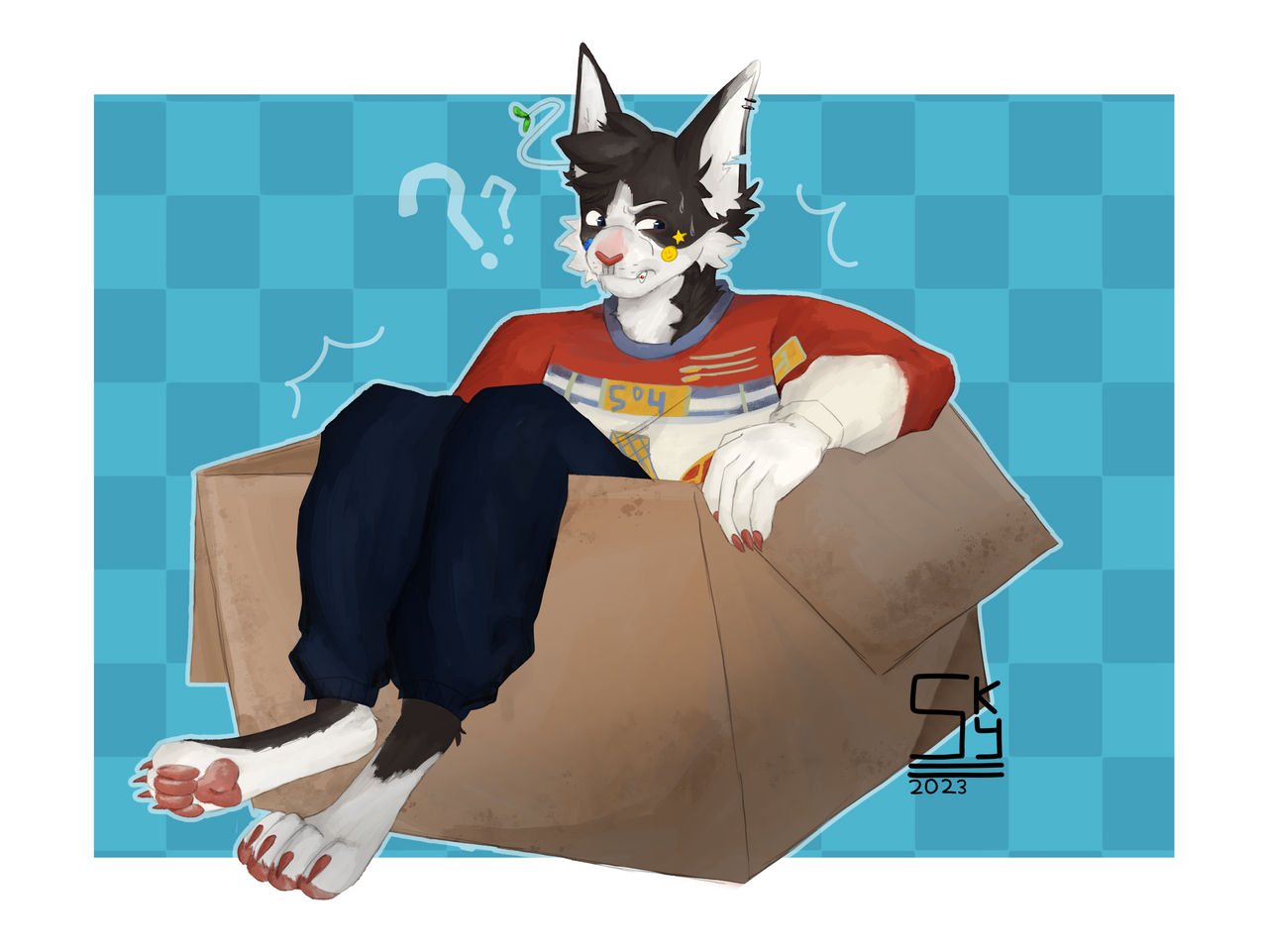 Cat in the box by Sklly on DeviantArt