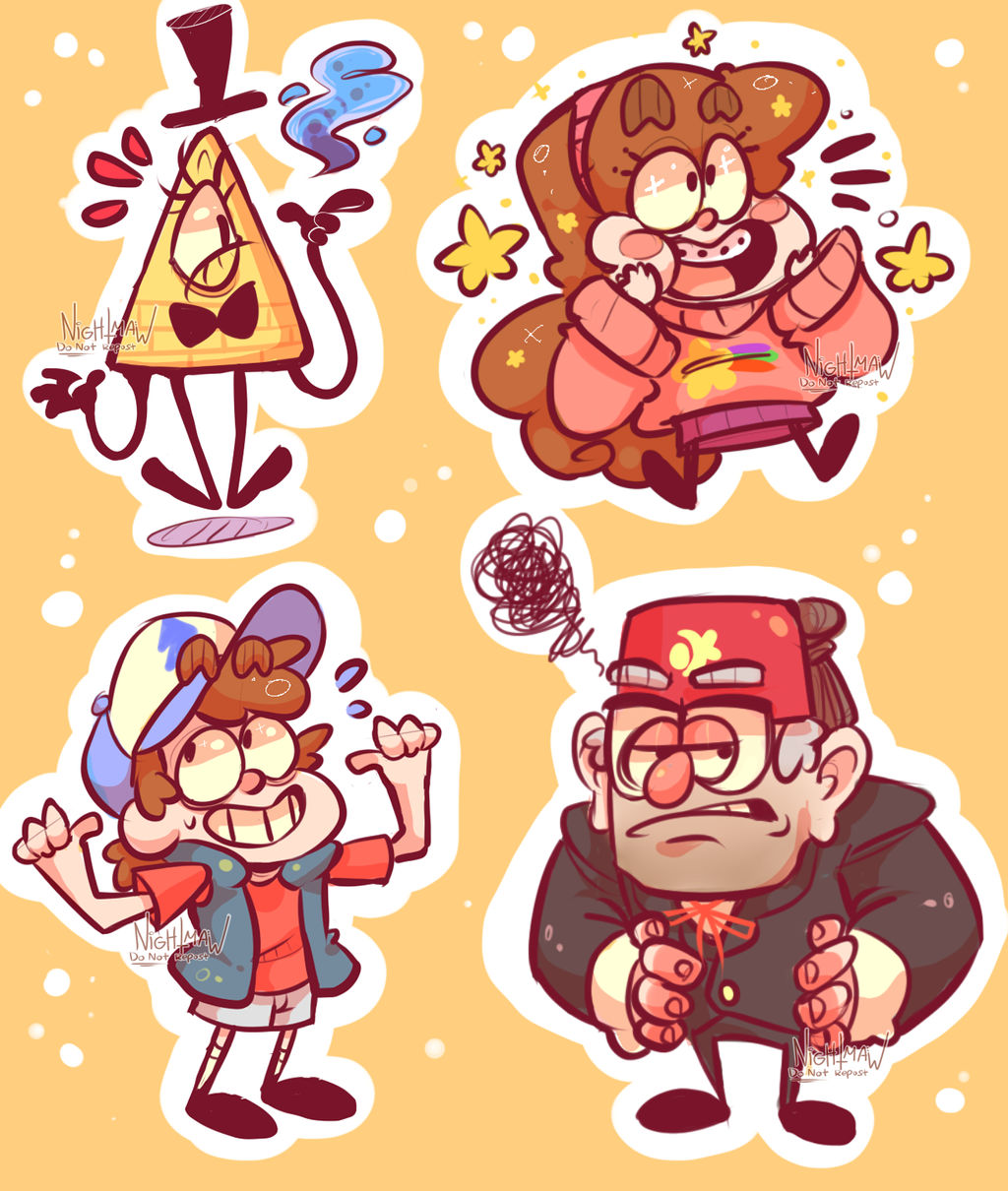 Gravity Falls Stickers by nightmaw on DeviantArt