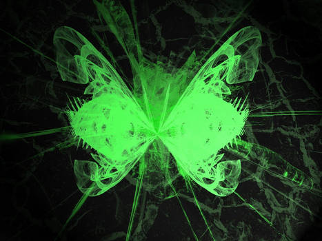 Neon Green Cyber Butterfly