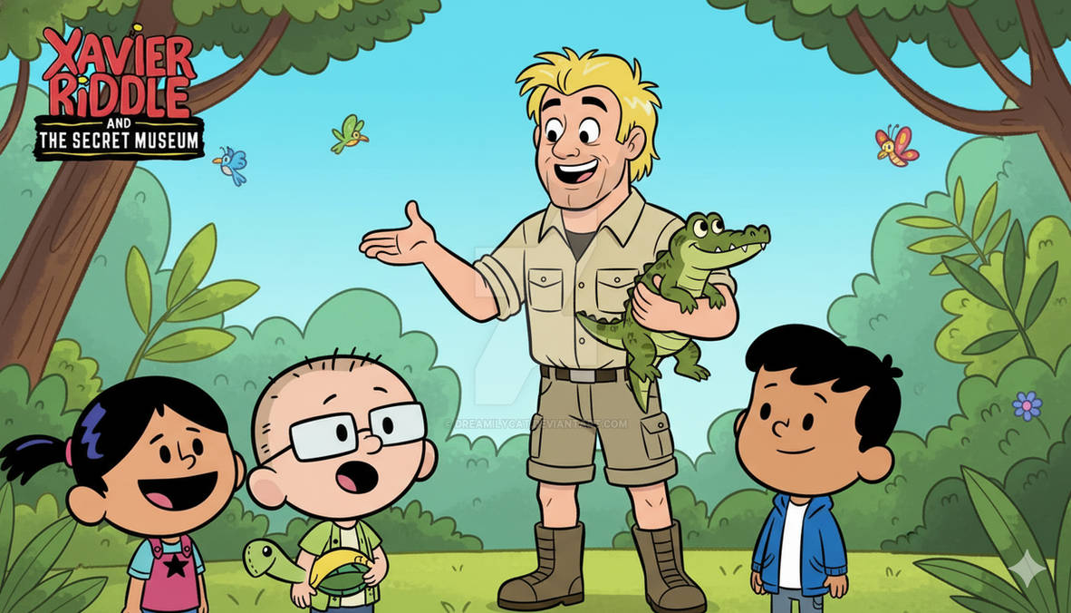 Xavier Riddle Peanuts Xavier Riddle meeting Steve Irwin by dreamilycat on DeviantArt