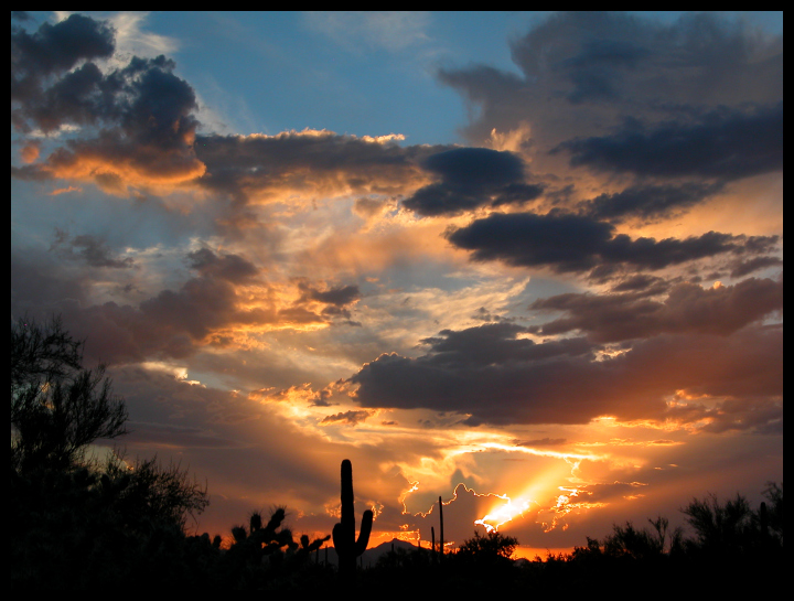 Sonoran Monsoon Clouds Sunset