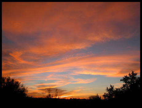 Orange Swirled Winter Sunset