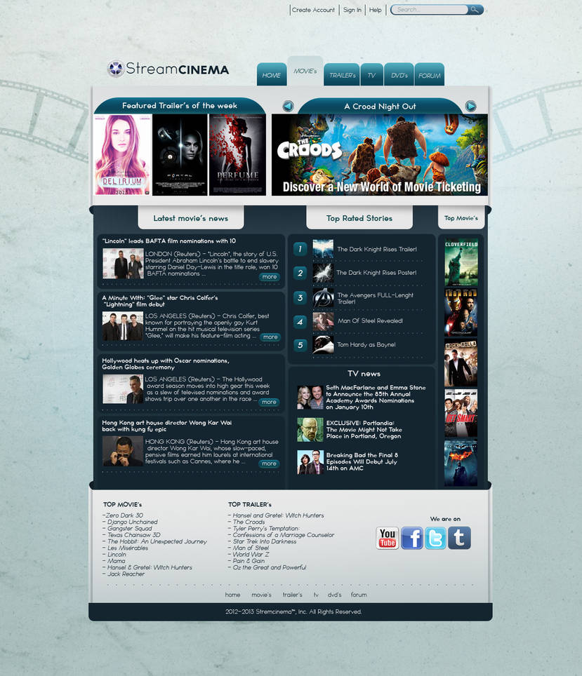 Movie Web Design by iEvgeni on DeviantArt