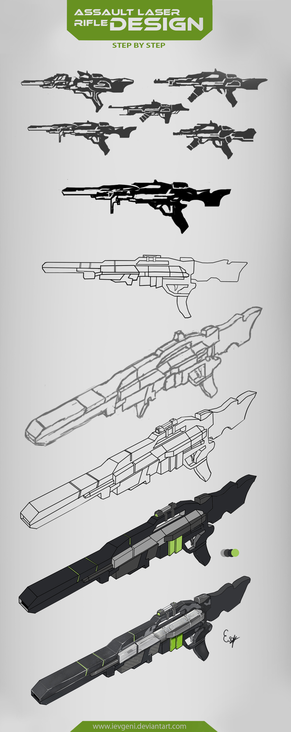 Assault Laser Rifle design (Step By Step)