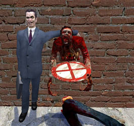 GMod: G-Man loves half Zombie