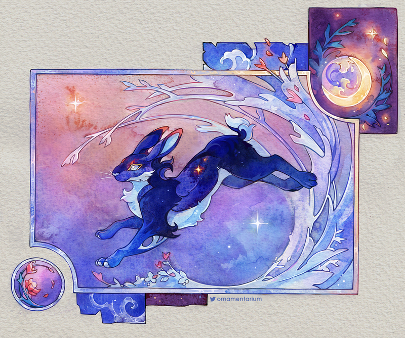 Lunar Rabbit Ink Lunar Rabbit by Avokad on DeviantArt