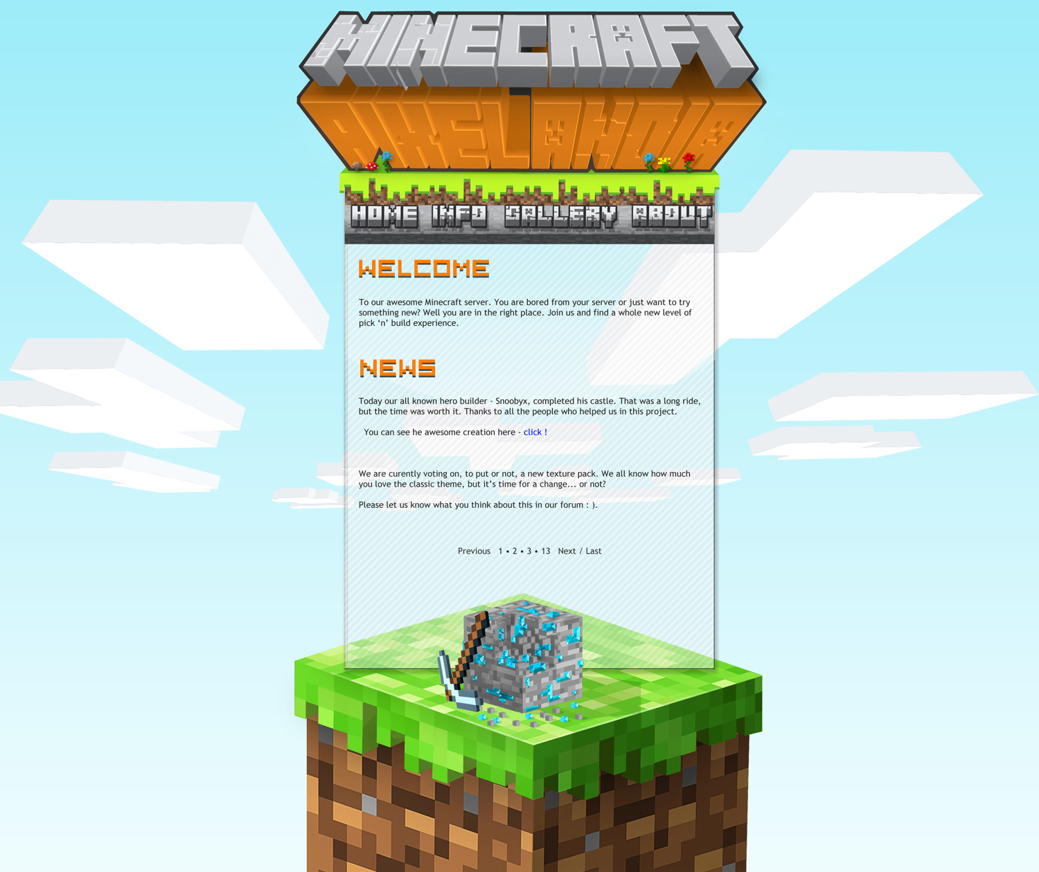 Minecraft Website by BenJi2D on DeviantArt