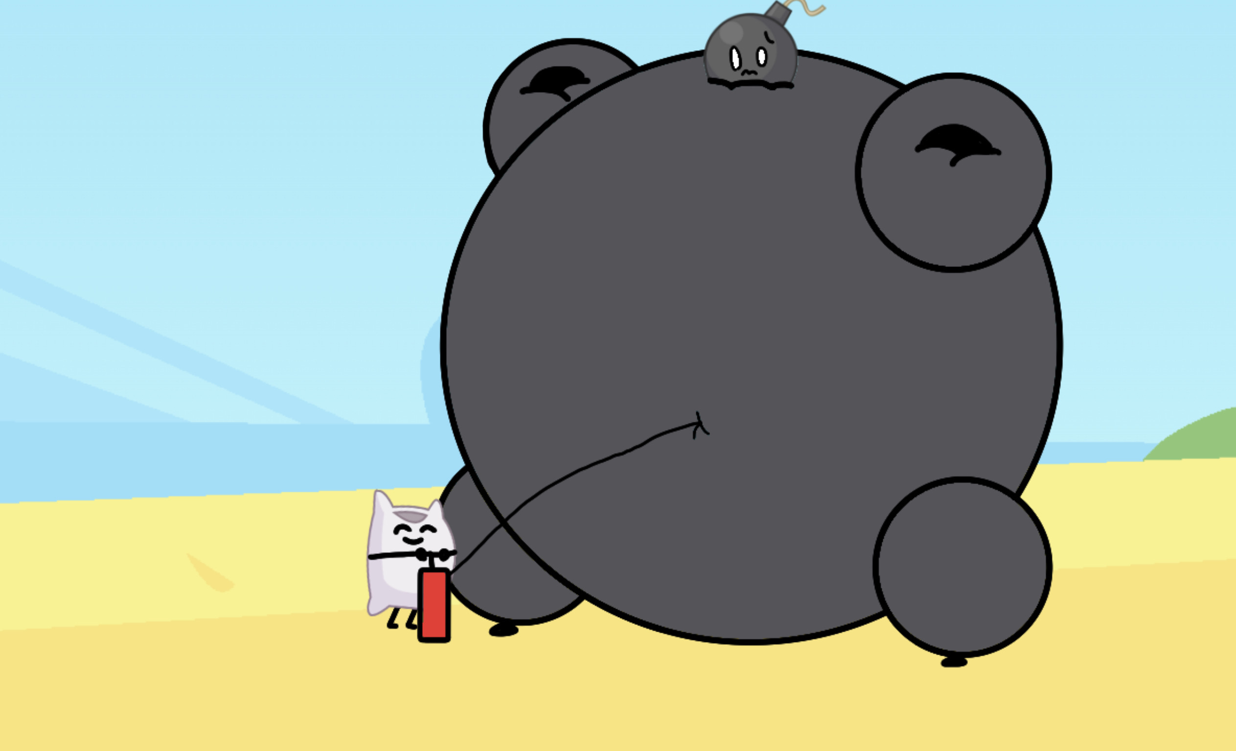 Bomby getting inflated by pillow by skelllerzHD on DeviantArt