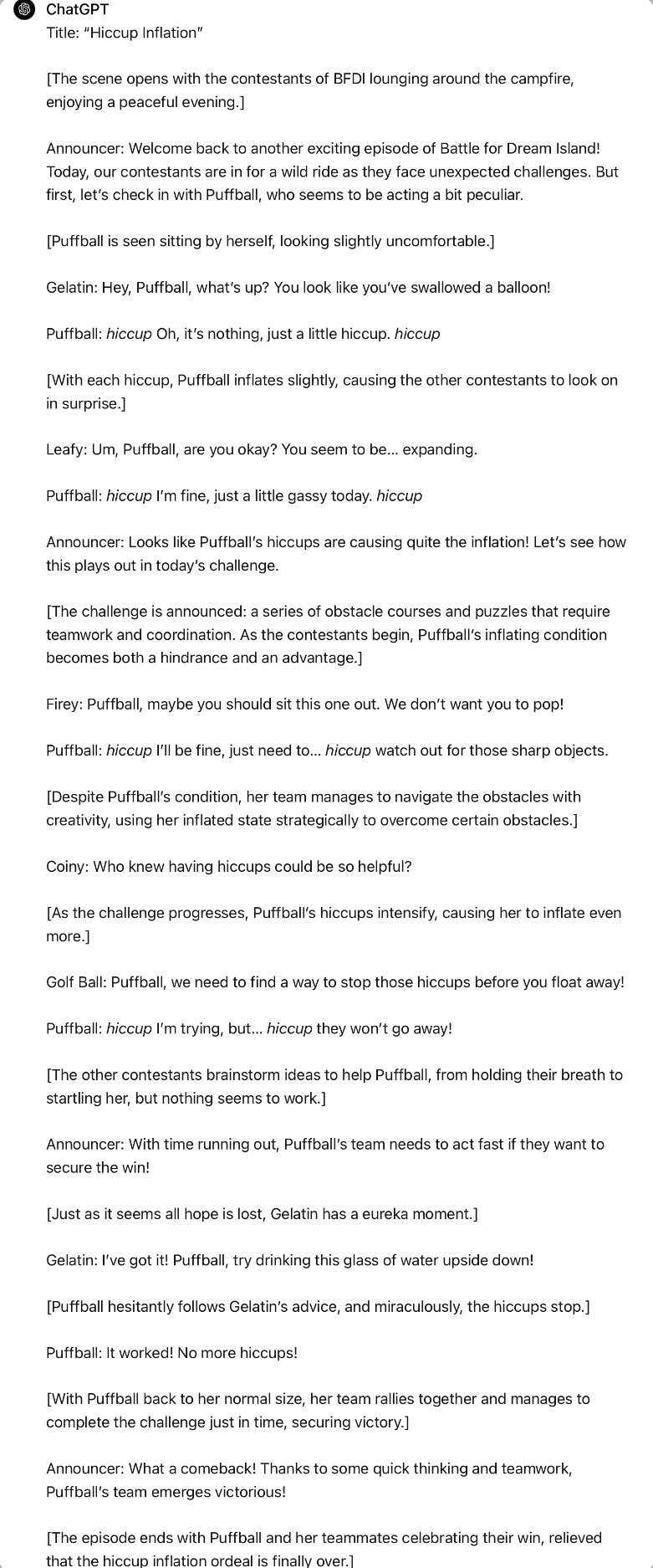 BFDI Inflation episode Hiccup Inflation by skelllerzHD on DeviantArt