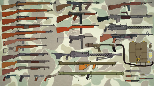 U.S. weapons of World War 2 (Wallpaper) (16:9)