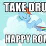 happy roman gives rainbow dash drugs