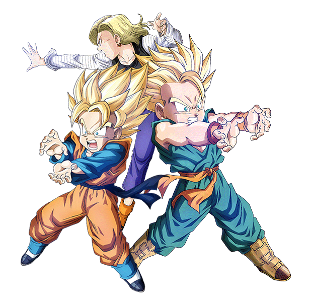 Goten, Trunks, and Android 18 Render
