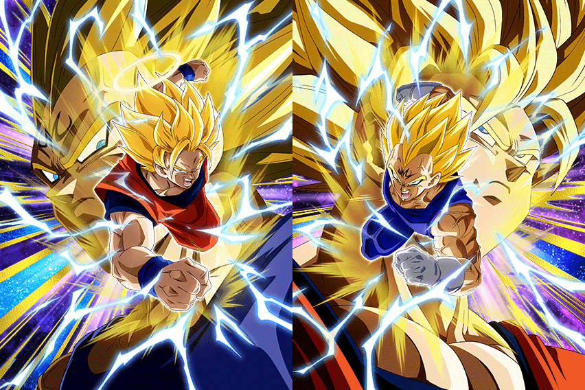 SSJ2 Vegeta and Goku, dbz, dokkan, dokkan battle, goku, super saiyan, vegeta,  HD phone wallpaper