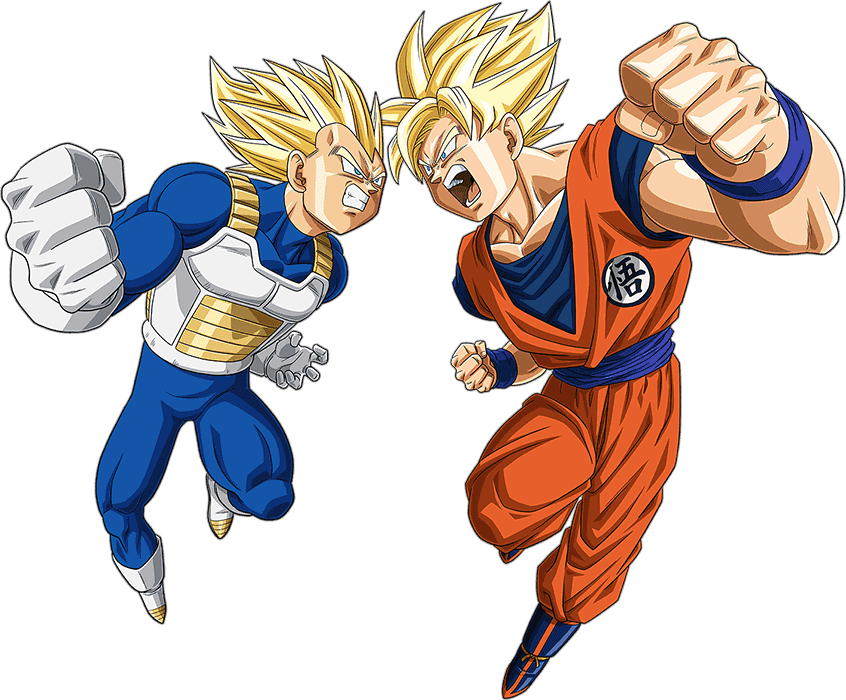 Goku SSJ vs Vegeta SSJ render [Bucchigiri Match] by Maxiuchiha22