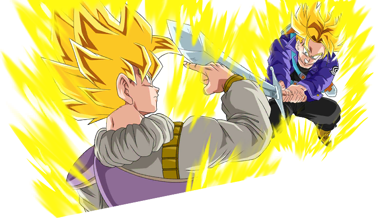 Goku SSJ (Yardrat) vs Trunks render [DB Legends] by Maxiuchiha22 on  DeviantArt