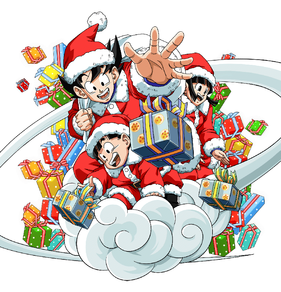 Dragon Ball all characters Christmas tree Png, Goku Christmas Png,  Sublimation