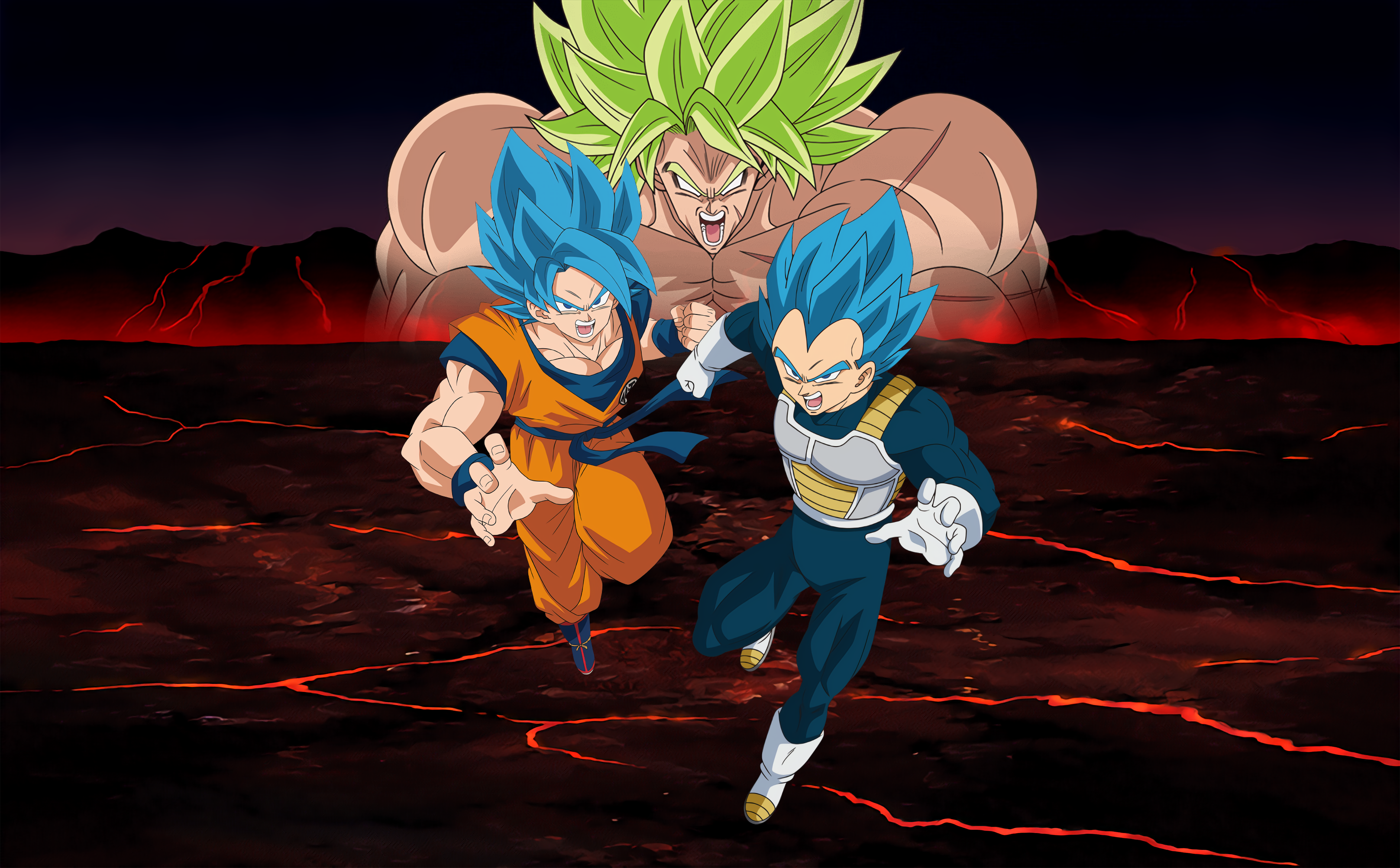 goku and vegeta vs broly