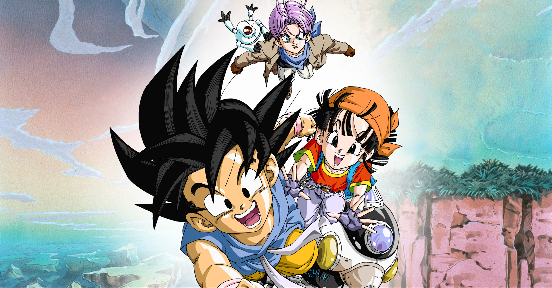 Dragon Ball, Dragon Ball GT, Goku, Pan (Dragon Ball), Trunks (Dragon Ball),  Giru (Dragon Ball), HD wallpaper