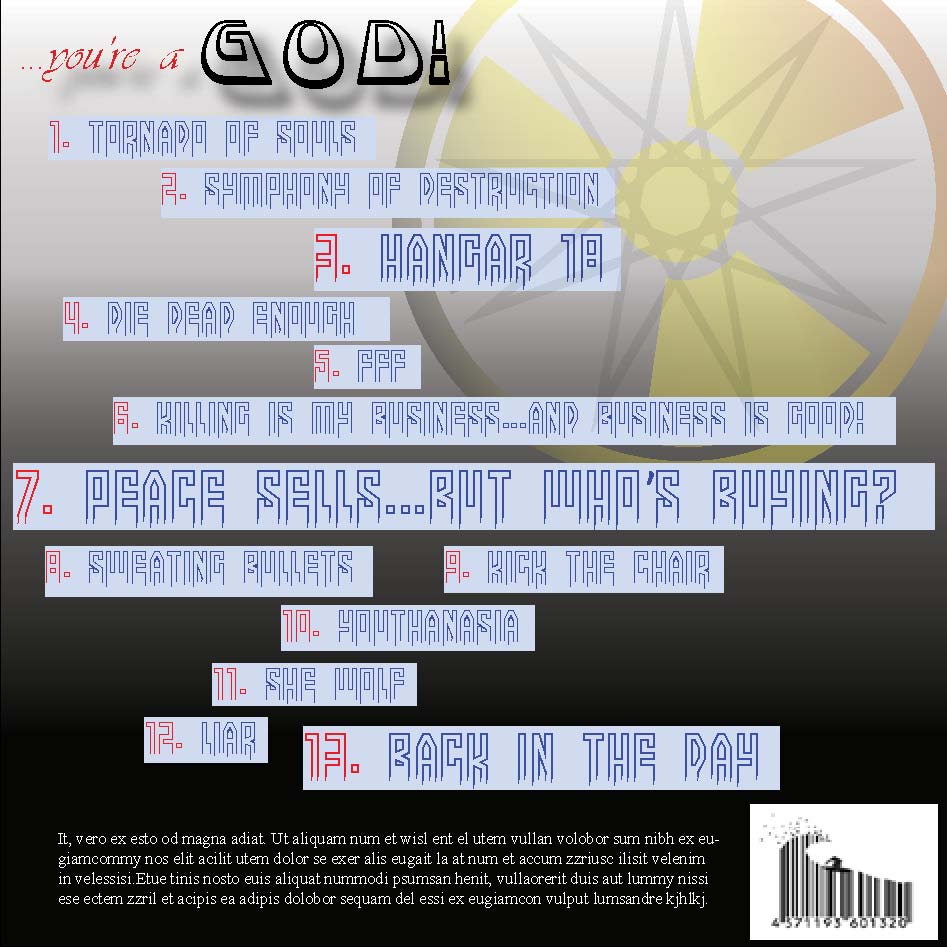 CD design - back cover