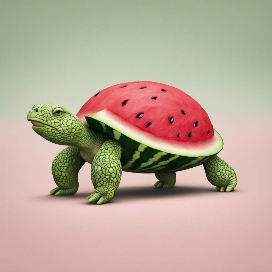 Smitten Turtle Watermelon Turtle by ponzu86 on DeviantArt
