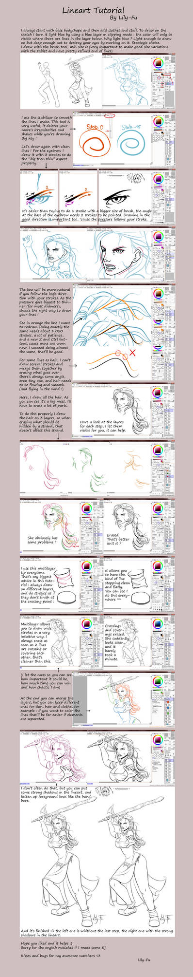 Tutorial : Lineart on Paint Tool Sai