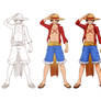 'One Piece cards : Luffy' step by step