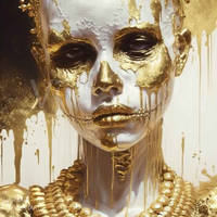 Zombie Girl Gold And White