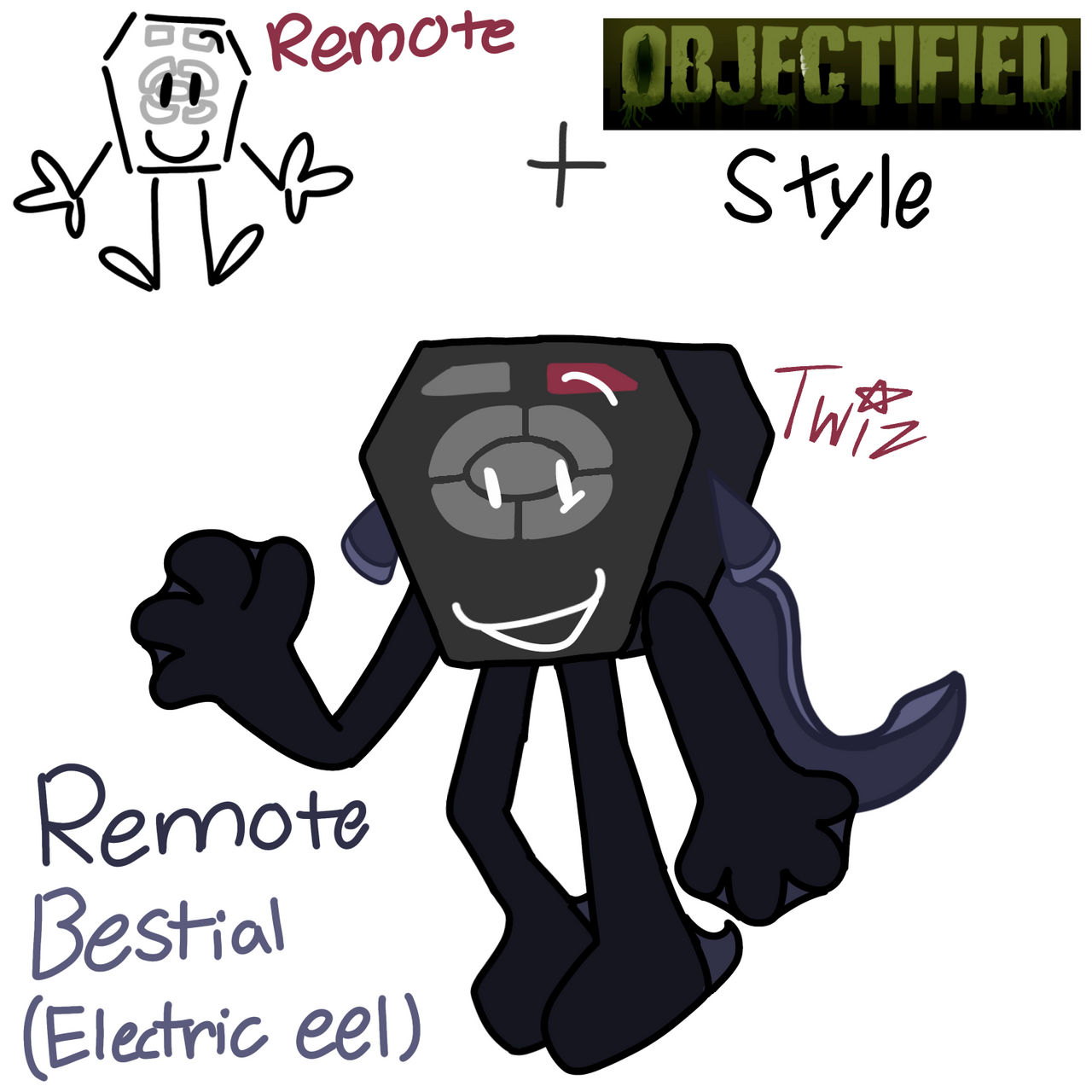 Remote Deviantart Remote but in the Objectified art style by MilkyAndTwiz on DeviantArt