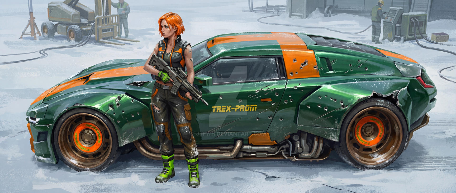 Green-Orange Combat Runner