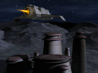 Bajoran Raider flying at night